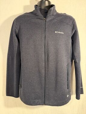 Columbia Men's stripe Drk Blue Full-Zip Omni-heat/wind/wick Performance Jacket